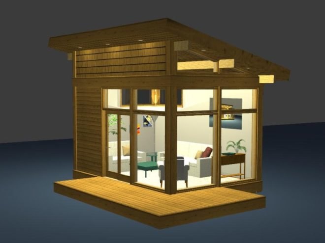 modern studio, lindal, lindal cedar homes, kit homes, tiny homes, green design, sustainable design