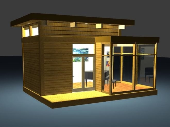modern studio, lindal, lindal cedar homes, kit homes, tiny homes, green design, sustainable design