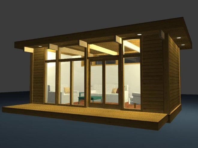 modern studio, lindal, lindal cedar homes, kit homes, tiny homes, green design, sustainable design