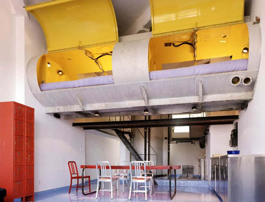 morton loft, loft, petroleum tank, tanker, lot-ek, lot ek, lotek, sleepind pod, recycled materials, container living, green home, green design, green architecture, eco architecture, sustainable architecture, manhattan, new york,