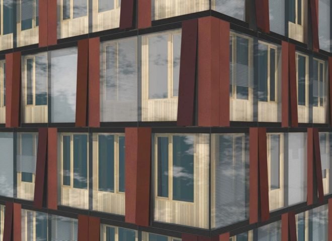 green building Austria, energy positive tower, greenbuilding, no carbon building, passivhaus tower, solar facade, sustainable tower, wood skyscraper, CREE