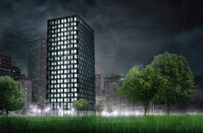 green building Austria, energy positive tower, greenbuilding, no carbon building, passivhaus tower, solar facade, sustainable tower, wood skyscraper, CREE