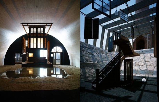 ambuichi Architects, Yukinori Yanagi, Naoshima Fukutake Art Museum Foundation, Tadao Ando, Seirensho, green art installation, green retrofit, passive cooling and heating, water reuse, green building Japan,
