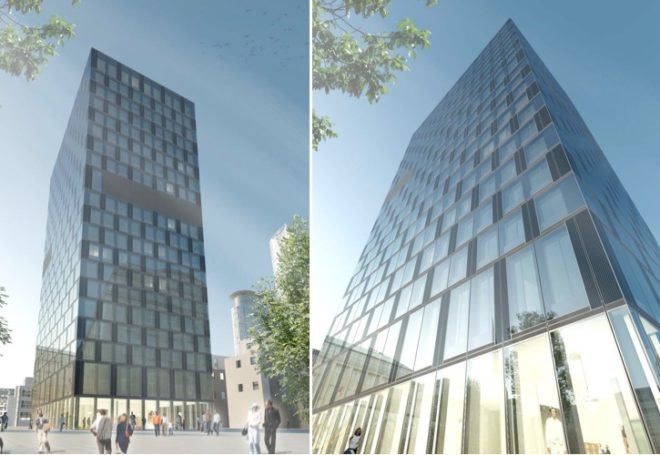 green building Austria, energy positive tower, greenbuilding, no carbon building, passivhaus tower, solar facade, sustainable tower, wood skyscraper, CREE