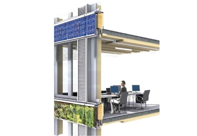 green building Austria, energy positive tower, greenbuilding, no carbon building, passivhaus tower, solar facade, sustainable tower, wood skyscraper, CREE