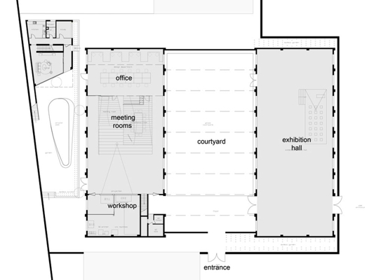 Green studio, Archi Union Architects, reclaimed warehouse, parametric wall, arts studio conversion, China art space, warehouse studio,