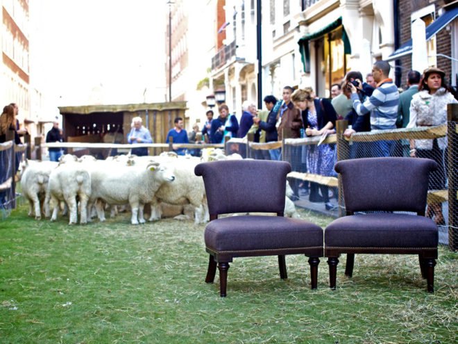 Starbucks, WoJo, recycled coffee sacks, wool, Wool Week, Campaign for Wool, eco-friendly chairs, eco-friendly upholstery, sustainable chairs, sustainable upholstery