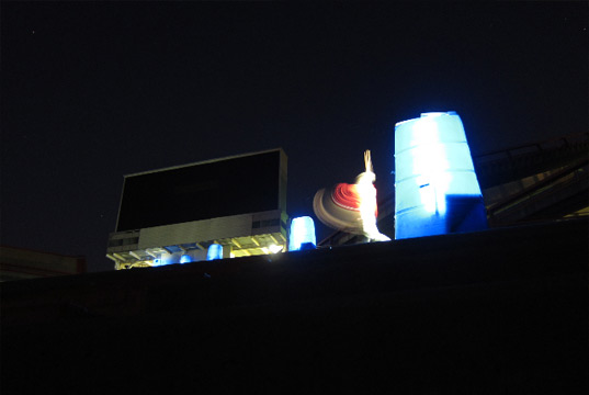 toylit, green art, eco art, art installation, port a potty, portable toilet, potty, stadium, upcycled, Millegomme, www.refunc.nl, africa, Jan Körbes, Thjeu Donders, Mmabatho Stadium