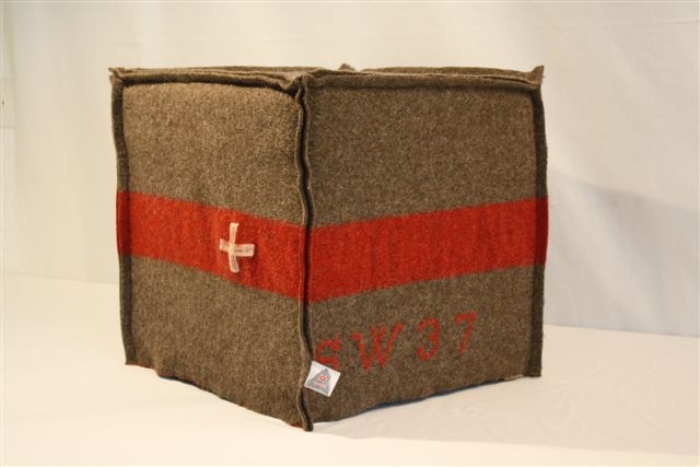 green interior design, green furniture, green home decor, recycled furniture design, recycled textiles, army blankets