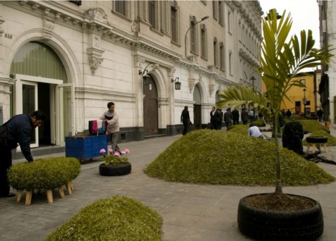 green invasion, invasion verde, lima, peru, pop up park, urban park, green design