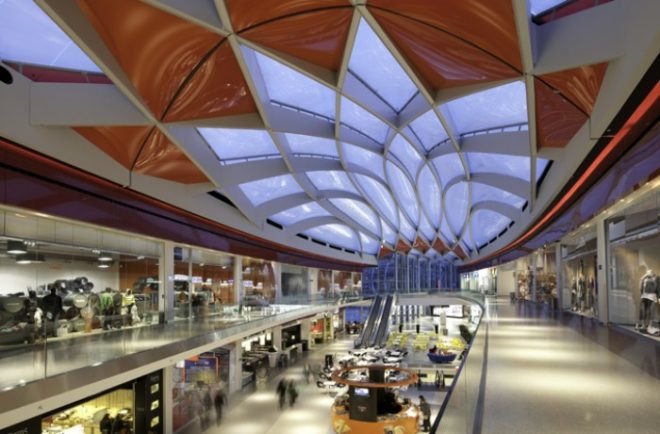 Médiacité, Liège, Belgium, Ron Arad, shopping center, BREEAM, daylighting, ETFE