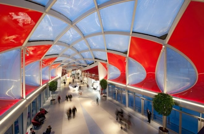 Médiacité, Liège, Belgium, Ron Arad, shopping center, BREEAM, daylighting, ETFE