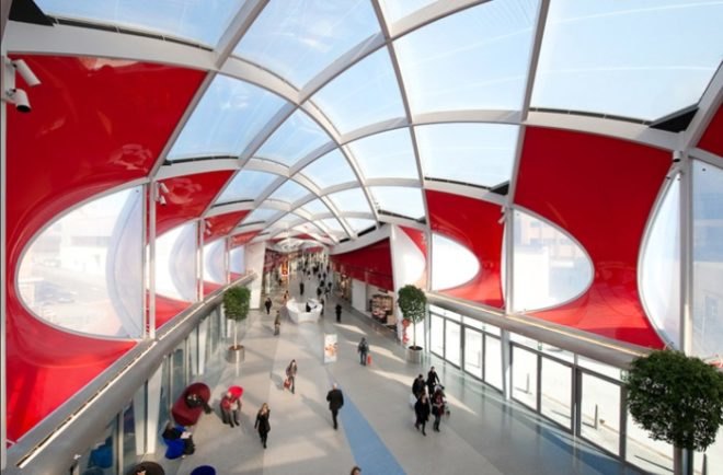 Médiacité, Liège, Belgium, Ron Arad, shopping center, BREEAM, daylighting, ETFE