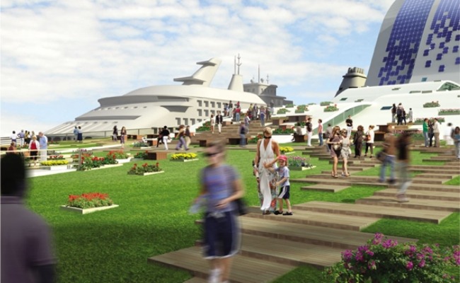 cruise ship terminal, taiwan, sun and associates, solar power, green roof, green design, sustainable architecture