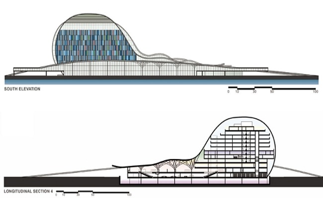 cruise ship terminal, taiwan, sun and associates, solar power, green roof, green design, sustainable architecture
