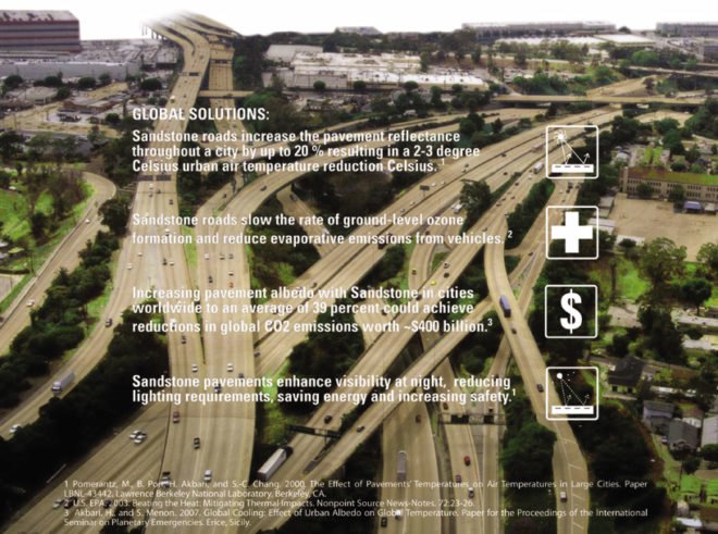 green asphalt, asphalt roads, sand bacteria roads, design boom iida awards, iida awards 2010, sand stone road iida 2010, sand stone road, Thomas Kosbau and Andrew Wetzler, kosbau wetzler iida,