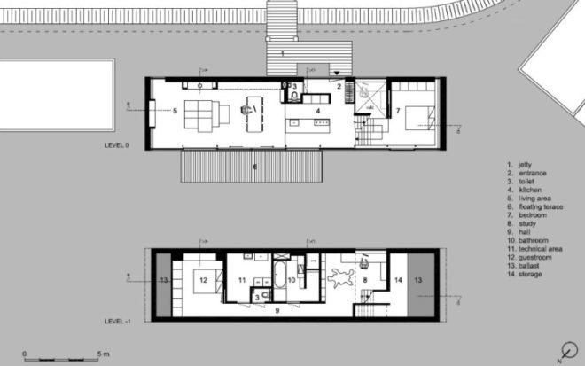 watervilla de omval, +31 architects, amsterdam, houseboat, floating house, green design