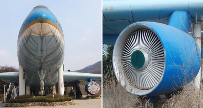 plane restaurant, airplane restaurant, reclaimed airplane, green architecture, eco architecture, green restaurant, sustainable architecture, eco design, green design, boeing, 747, korea