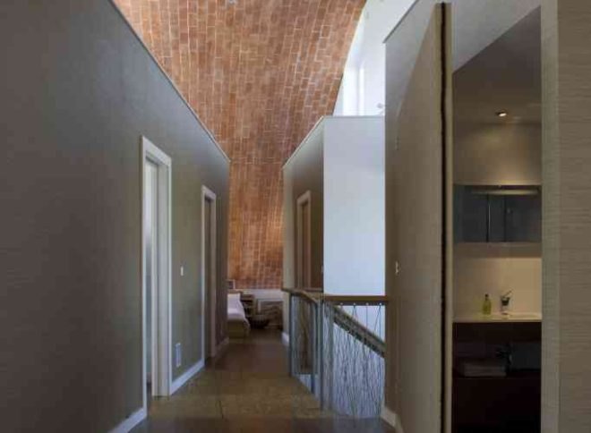 crossway house, Richard Hawke architects, PCM, HRV, England passive house, passivhaus, timbril vault, england green home, loacal materials, recycled materials, clay tile green roof, solar thermal electric,