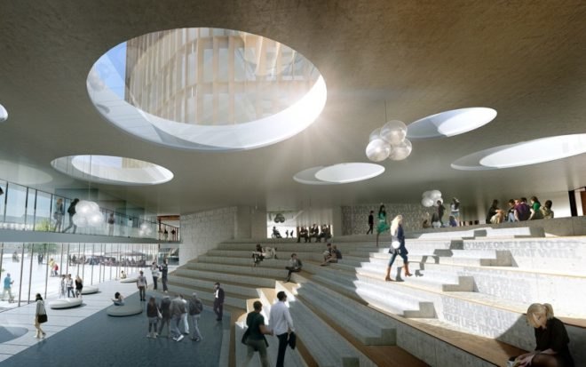 C. F. Møller Architects , University of Copenhagen, Science tower, green roof,Panum complex, Danish green tower,