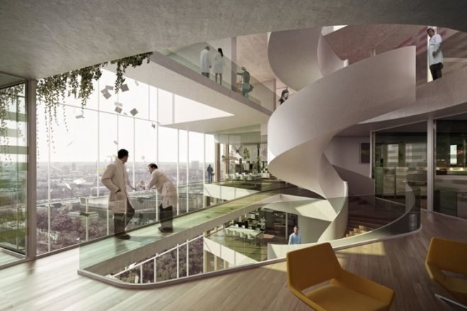 C. F. Møller Architects , University of Copenhagen, Science tower, green roof,Panum complex, Danish green tower,