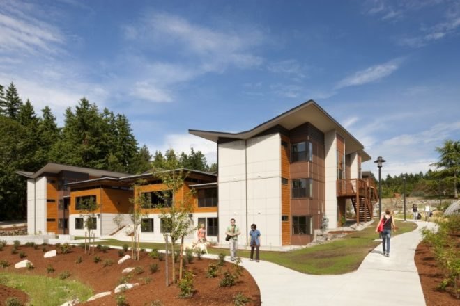 Bastyr University Student Village, CollinsWoerman, Student housing, butterfly roof, green design, sustainable architecture