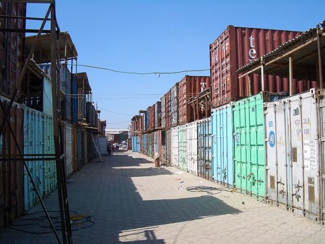 Dordoy Bazaar, bazaar, kyrgyzstan, shipping containers, cargotecture, green building, green design
