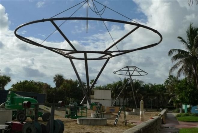 exhale pavilion, rachely rotem, phu hoang, art basel miami beach, art installation, glowing ropes