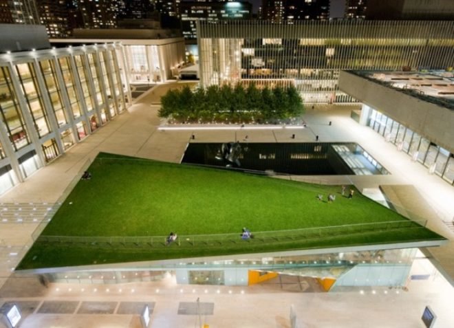 hypar pavilion, lincoln center, Diller Scofidio + Renfro, green roof, lincoln ristorante, green building, sustainable architecture