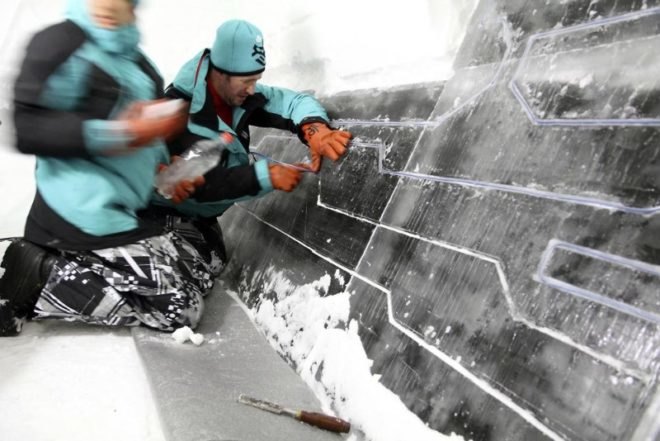 tron, icehotel, sweden, el wire, energy efficient lighting, legacy of the river, green lighting