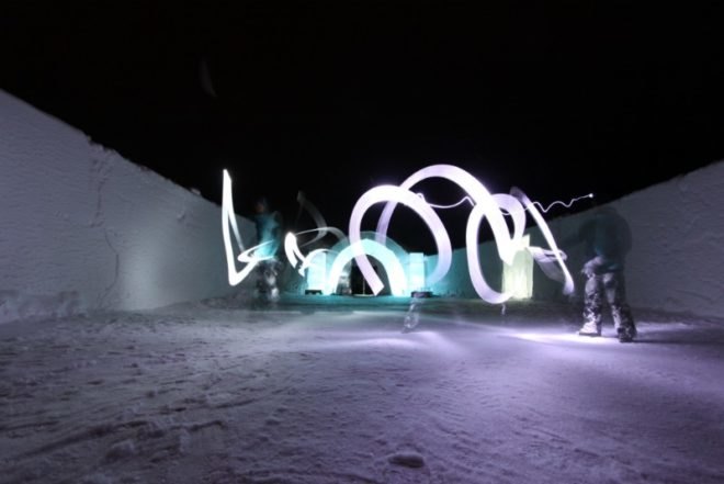 tron, icehotel, sweden, el wire, energy efficient lighting, legacy of the river, green lighting