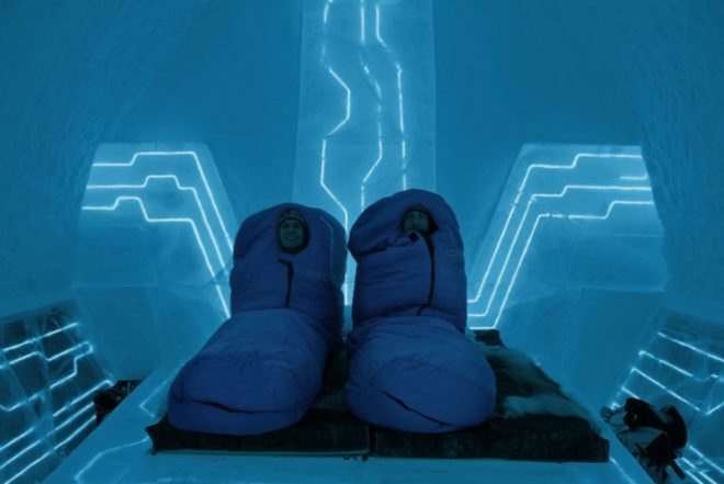 tron, icehotel, sweden, el wire, energy efficient lighting, legacy of the river, green lighting