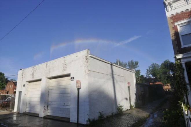 michael jones mckean, the rainbow project, artificial rainbow, rainwater, solar power, bemis center, eco art