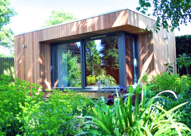 roomworks, garden office, green roof, home office, uk, green design, sustainable architecture