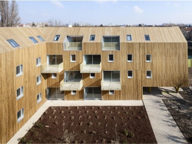 social housing project, bondy, paris, atelier du pont, green building, sustainable architecture