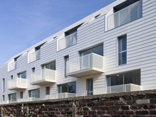 social housing project, bondy, paris, atelier du pont, green building, sustainable architecture