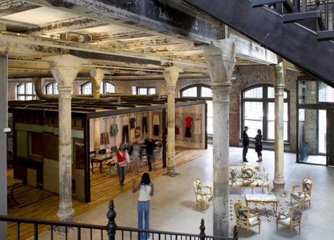Urban Outfitters Headquarters, Meyer Scherer & Rockcastle, green renovation, adaptive reuse, green design, sustainable architecture