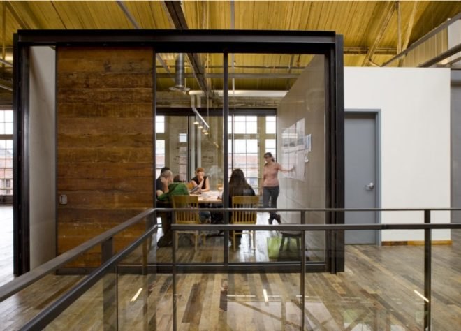 Urban Outfitters Headquarters, Meyer Scherer & Rockcastle, green renovation, adaptive reuse, green design, sustainable architecture