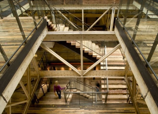 Urban Outfitters Headquarters, Meyer Scherer & Rockcastle, green renovation, adaptive reuse, green design, sustainable architecture