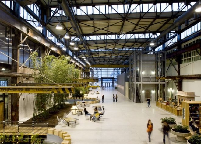 Urban Outfitters Headquarters, Meyer Scherer & Rockcastle, green renovation, adaptive reuse, green design, sustainable architecture