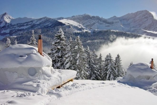 whitepod, swiss alps, eco resort, geodesic dome, green design, eco travel