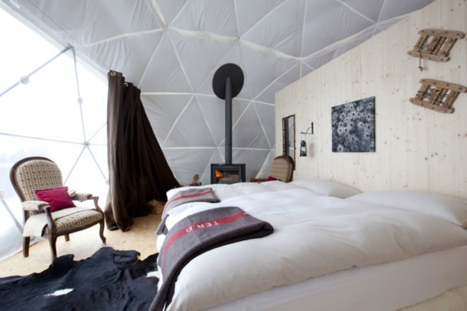 whitepod, swiss alps, eco resort, geodesic dome, green design, eco travel