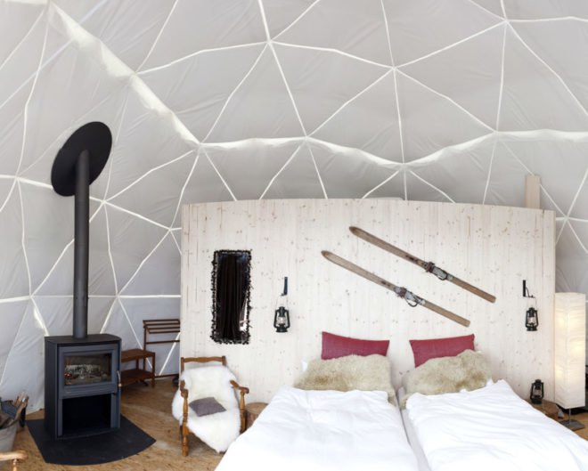 whitepod, swiss alps, eco resort, geodesic dome, green design, eco travel