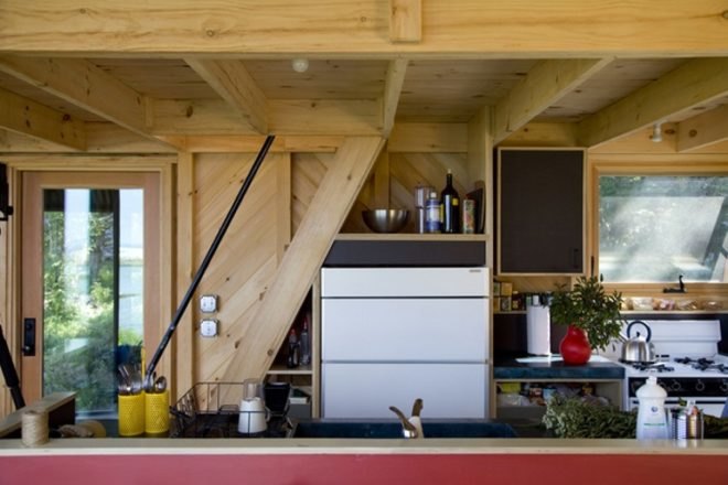 green building maine, maine retreat cabin, off grid retreat, off-grid, rain catchment, Solar Power, sun mar, sunfrost