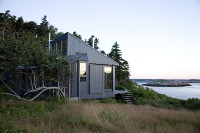 green building maine, maine retreat cabin, off grid retreat, off-grid, rain catchment, Solar Power, sun mar, sunfrost