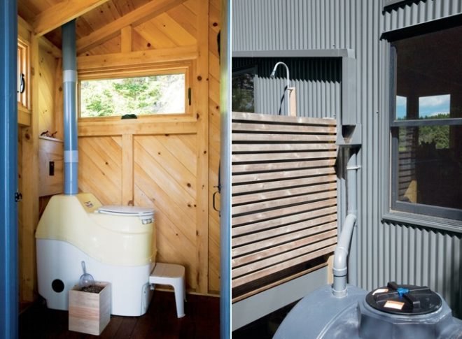green building maine, maine retreat cabin, off grid retreat, off-grid, rain catchment, Solar Power, sun mar, sunfrost