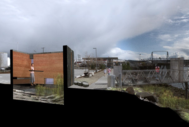 Washington green building,Rammed earth, Tacoma green building, Earth Robert M Horner, Bly Windstorm, Center for Urban Waters, Sound Chamber,