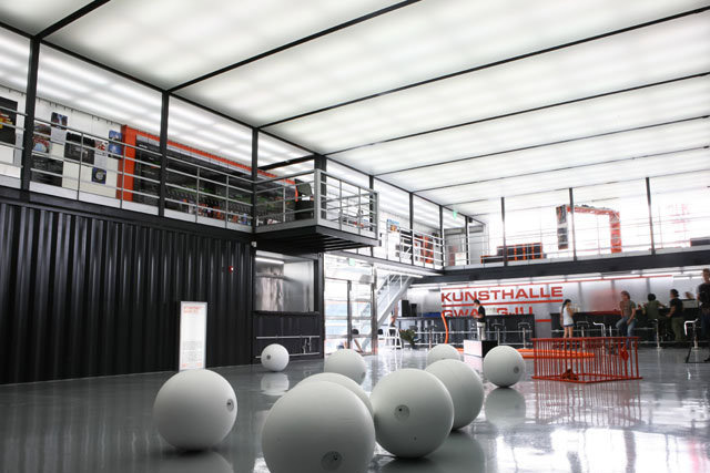 shipping container architecture, eco architecture, shipping container, green design, eco design, sustainable design, kunsthalle gwang ju, gwangju, platoon, prefab architecture, prefabricated, eco art