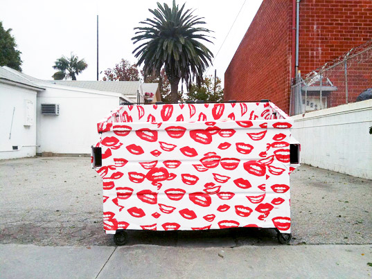 street art, c. finley, wallpapered dumpster project, christine finley, recycled materials, urban renewal, overconsumption, graffiti, urban art