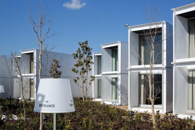 yasutaka yoshimura architects, bayside marina hotel, prefabricated architecture prefab, prefabricated housing, yasutaka yoshimura, yokohama, modular housing, green hotel, eco hotel, green design, container hotel